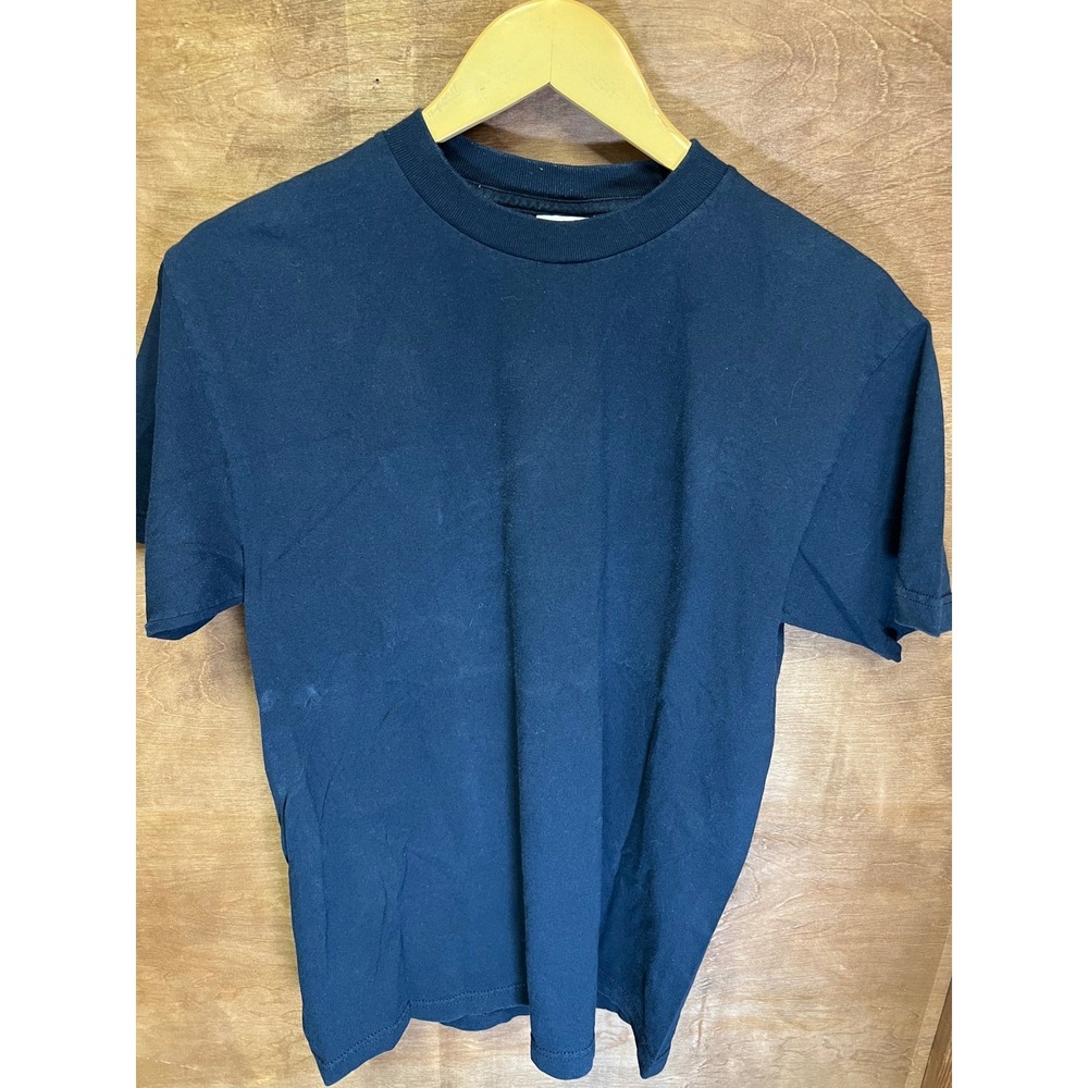Alstyle Apparel Mens Navy Blue Short Sleeve Crew Neck Cotton T-Shirt Size M
